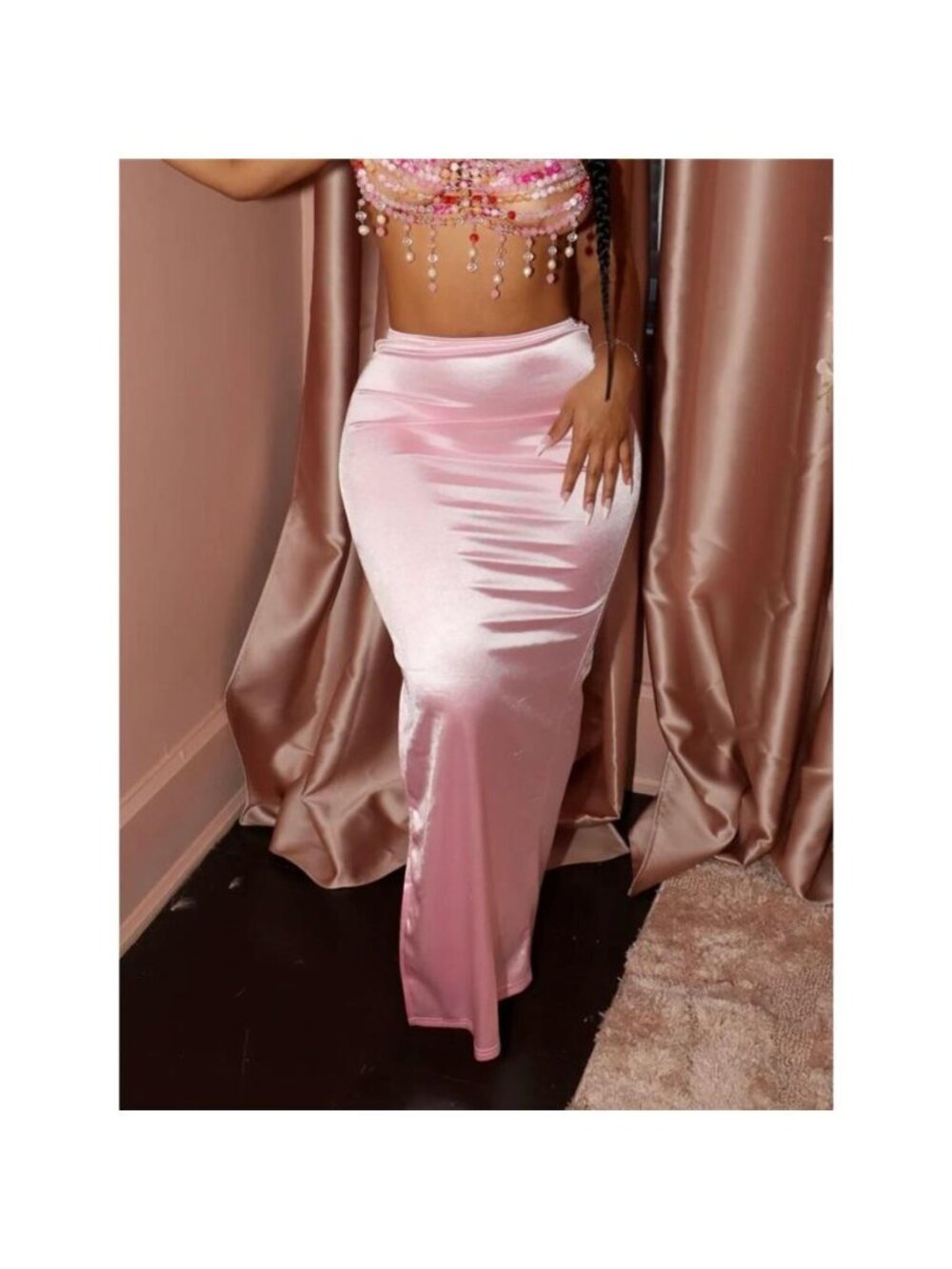 Satin Split Maxi Skirt